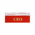 CEO Red Award Ribbon w/ Gold Foil Imprint (4"x1 5/8")